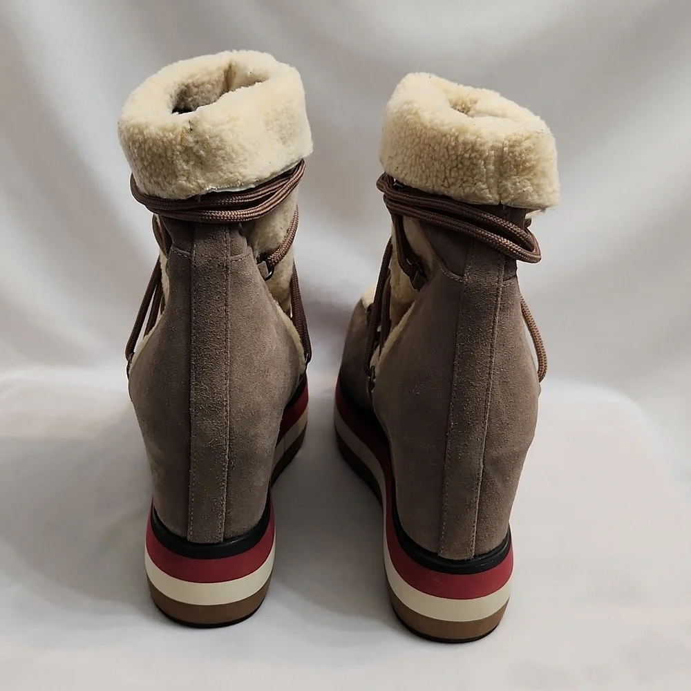 Paloma Barceló Kiran Suede Platform Genuine Shearling Lining Booties (W Size 40) - Picture 9 of 15